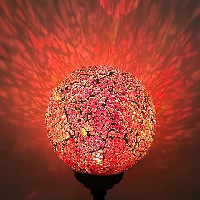 VCUTEKA Solar Garden Lights - Mosaic Solar Lights Outdoor Decor Pathway Light Waterpoof LED Stake Light for Landscape Lawn Patio Yard Decoration 1 Pack VCUTEKA