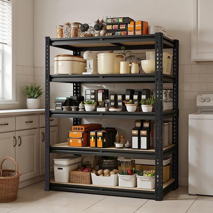 Garage Storage Shelves, 72''H Shelving Units and Storage, 2400 LBS Heavy Duty Shelving, Metal Garage Shelves for for Basement, Warehouse, Pantry, Closet, Kitchen Rootora