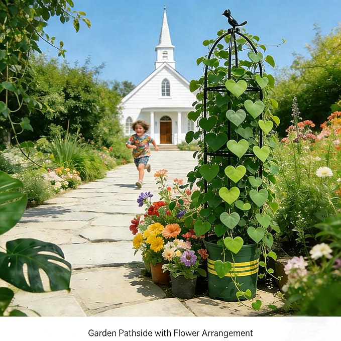 Garden Trellis 67in, Plant Trellis for Climbing Plants, Outdoor Indoor Heavy Duty Plant Trellis for Potted Tomatoes, Clematis, Vines, Flowers, Vegetables. Mowpun