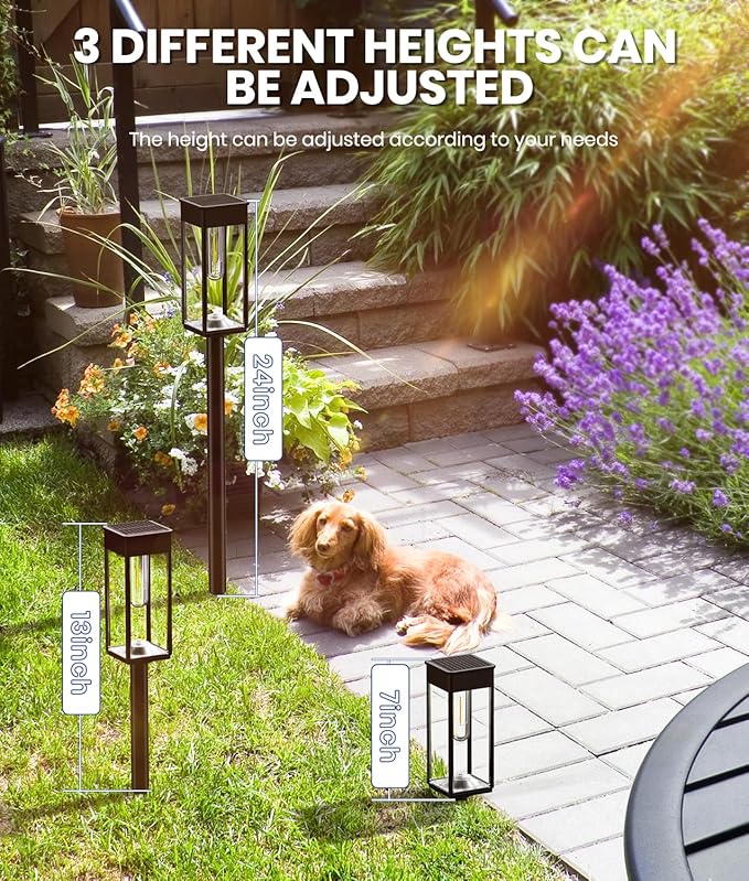 Solar Pathway Lights Outdoor, 2 Pack Solar Garden Lights IP65 Waterproof, Bright Pathway Light Solar Powered for Outside Yard Path Lawn Walkway Driveway Lighting Landscape Decor (Warm White) NEWMESSI