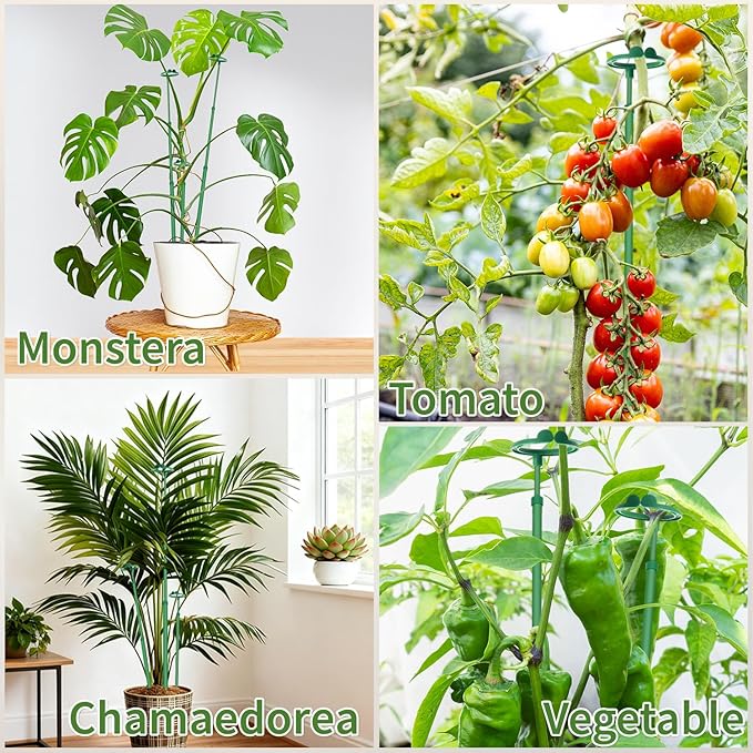 Extendable Plant Stakes,Adjustable Length from 17.9IN to 42.3IN Monstera Support Stakes with Clips,Sturdy Plant Stakes for Indoor Outdoor,Garden Sticks for Tomato,Orchid,Climbing Plants- 3Pack GAGANANG