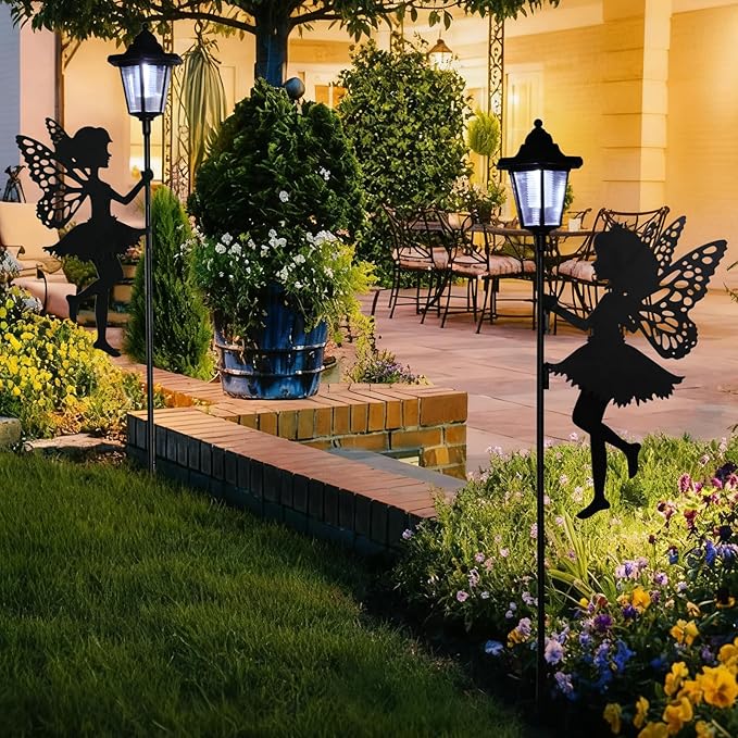 ZKLiLi Fairy Solar Garden Light,Outdoor Garden Fairy Decor Waterproof Large Hanging Lantern Decorations for Patio Yard Porch Lawn Pathway Statues Outdoor Decor Gifts(White Light) ZKLiLi