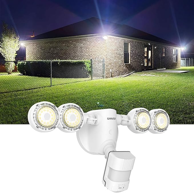 SANSI 40W 5000 LM LED Motion Sensor Outdoor Lights 5000K Daylight Super Bright, Dusk to Dawn, Bright Security Lights for Garage, Yard, IP65 Waterproof, ETL Listed SANSI