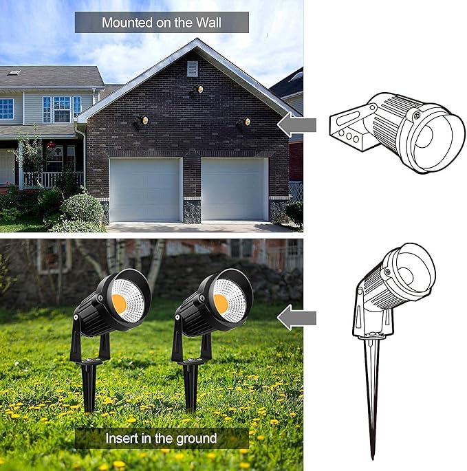 ZUCKEO 10W Low Voltage Landscape Lights LED Landscape Lighting with Connectors, 12V Outdoor Spotlights Yard Garden Pathway Lights, 1000LM Waterproof Warm White Light (14 Pack) ZUCKEO