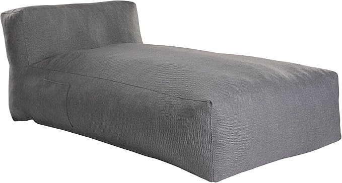 Outdoor Bean Bag Lounger Chair, Big Comfy Outdoor Daybed for Sunbathing and Tanning - Water-Resistant Patio Chaise and Pool Sun Lounger Furniture for Beach Deck (Charcoal Grey) SUNPEAK