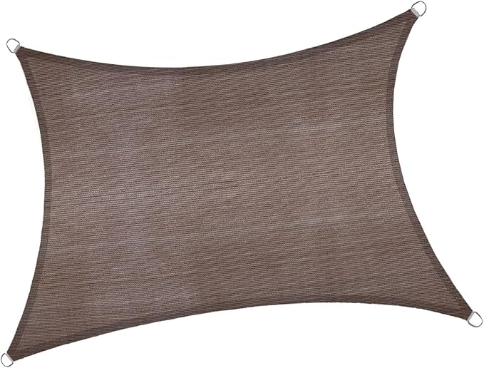 LOVE STORY 6.5/10/12/13/1416/20 Rectangle Brown Sun Shade Sail Canopy UV Block for Outdoor Patio Garden Backyard,6.5' x 10' Brown LOVESTORY