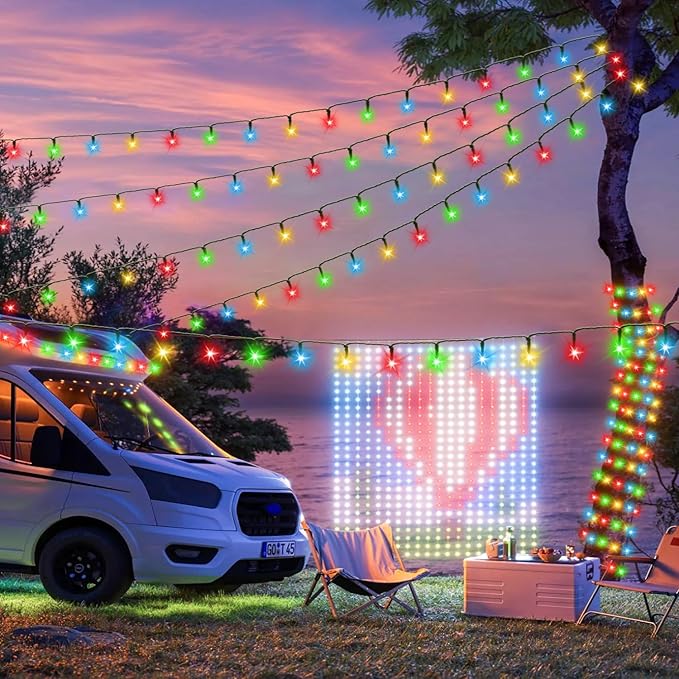Nisocy 200 LED 4 Color Christmas String Lights, Multicolor Fairy Lights with Green Wire, 8 Modes Plug in Christmas Tree Lights for Indoor Outdoor Holiday Decorations, Party, Patio, Home Décor(66FT) NISOCYLighting
