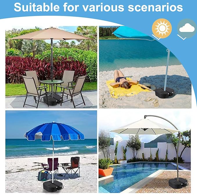 2 Pcs Quality Umbrella Base Weight, Umbrella Base Weights Sandbag, 80 Lb of Umbrella Sand Bag Fits Any Offset, Cantilever & Any Outdoor Patio Umbrella Stand ~ Easy Set Up (Combinable) Rootora