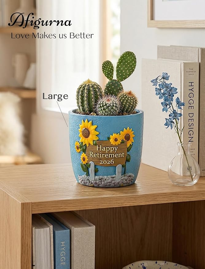 Retirement Gifts for Woman 2026: Happy Retirement Gifts for Women Nurse Teacher Coworker - Unique Retired Garden Gifts for Decoration - Hand-Painted Plant Pot Present with Gift Box and Card Rootora