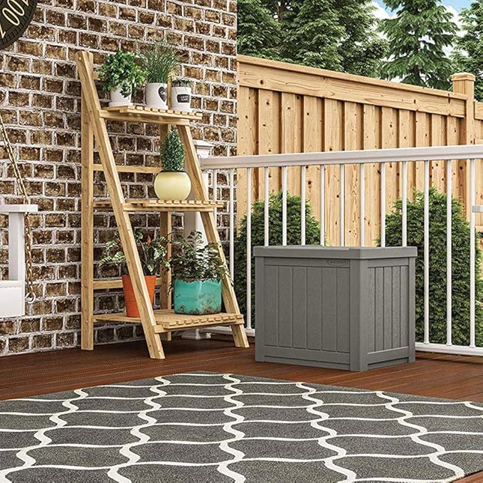 Suncast SS500ST 22 Gallon Small Resin Outdoor Patio Storage Deck Box (6 Pack) Suncast