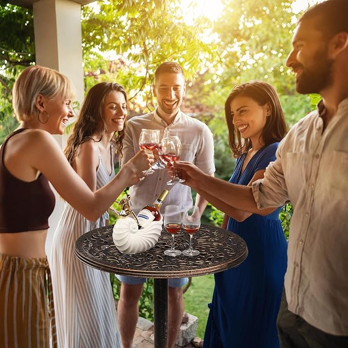 VINGLI 40" Outdoor Bar Table, High Top Table, Cast Aluminum Outdoor Pub Table 40-Inch Height, Round Bar Table Bistro Table for Patio, Cocktail, Bistro(28" Dia x 40 H) VINGLI