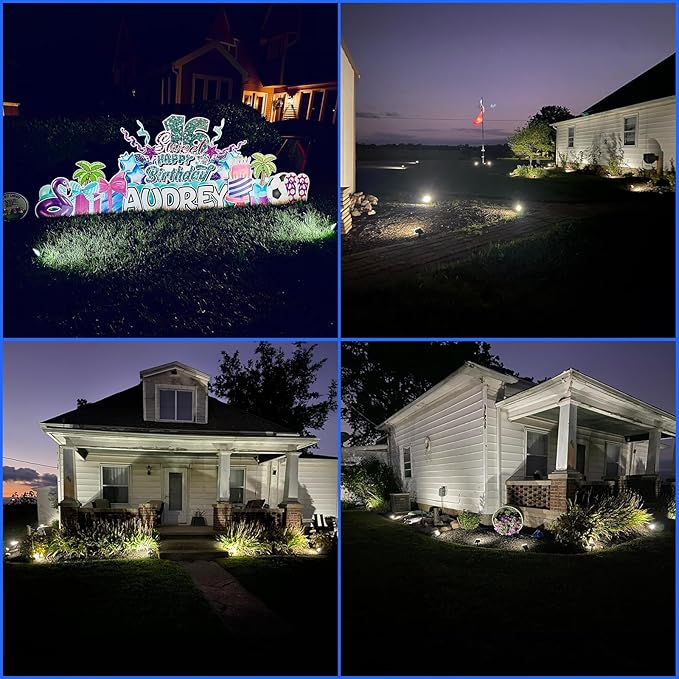 Sucolite 8-Pack Solar Spot Lights Outdoor Waterproof IP65, 3 Lighting Modes 2-in-1 Solar Landscape Spotlights for Yard, 59 LED Solar Powered Wall Lights for Garden Pathway Driveway Walkway, Cool White Sucolite