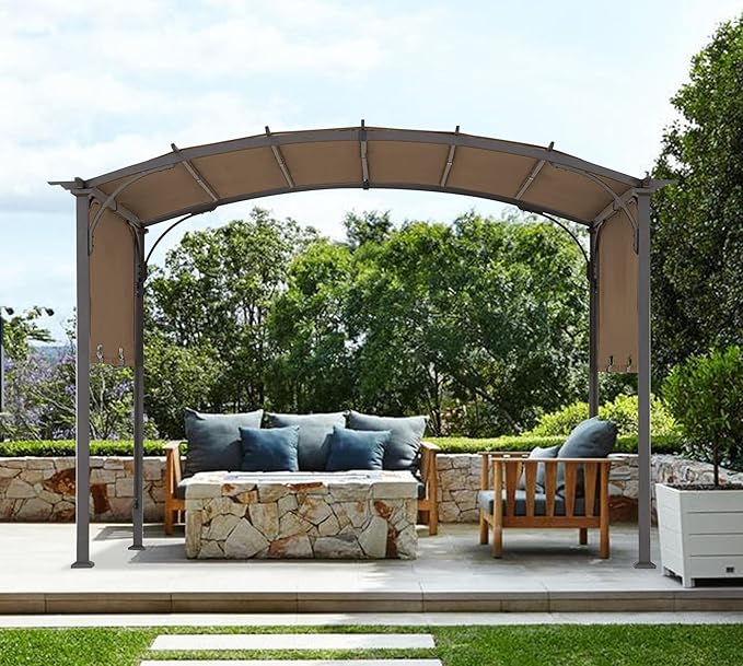 85''x 208'' Universal Doubleton Steel Pergola Replacement Cover for Pergola L-PG080PST, (Brown) Rootora