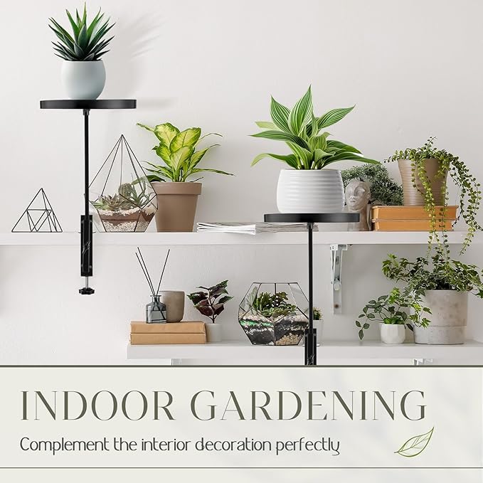 1 Pcs Window Sill Plant Shelf 5.7''D x 12.4''H Adjustable Window Shelf Windowsill Clamp Tray for Indoor Plants Metal Windowsill Extension Tray Planter Floating Shelves for Indoor Outdoor Teenyyou