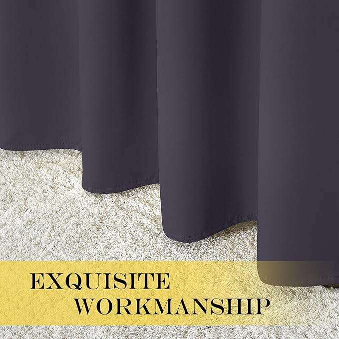 NICETOWN Door Curtain for Closet Doors 80 Inches Long 1 Panel, Blackout Doorway Curtain for Open Closet Bedroom, Room Divider Living Room for Privacy (Greyish Purple, 1 Panel, 46W x 80L) NICETOWN