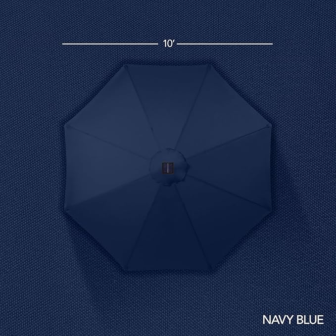 Best Choice Products 10ft Solar LED Offset Cantilever Hanging Market Patio Umbrella, Smooth 360° Rotation, 8 Sturdy Ribs, Easy Adjustment - Navy Blue BestChoiceProducts