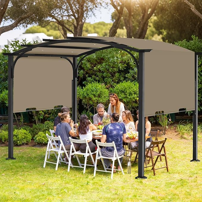 Pergola Canopy Replacement Cover for Lowe's Allen + Roth 10x10 Ft Freestanding Pergola, 200" x 103" Shade Cover, Compatible with Model #L-PG152PST-B,Cover Only (Khaki) Iheqard