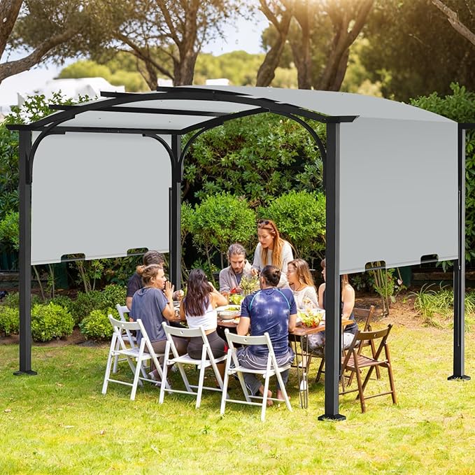 Pergola Canopy Replacement Cover for Lowe's Allen + Roth 10x10 Ft Freestanding Pergola, 200" x 103" Shade Cover, Compatible with Model #L-PG152PST-B,Cover Only (Gray) Iheqard