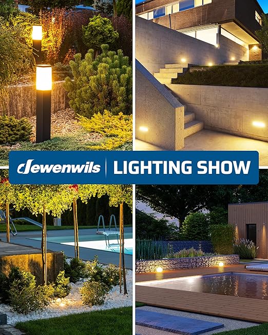 DEWENWILS 300W DC Low Voltage Landscape Transformer with 2 Zones, Photocell Sensor & Timer, Outdoor Low Voltage Transformer, Landscape Lighting Transformer for Spot Light Steplight DEWENWILS