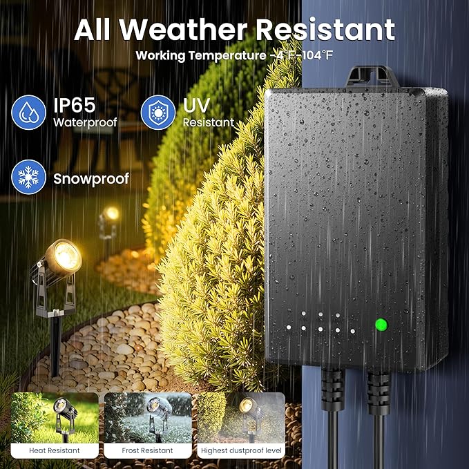 All-in-One Outdoor Low Voltage Landscape Lighting Kit, LED Landscape Spot Lights with 60W Transformer and 65FT Wire, Waterproof Outside Spotlights for Yard, Garden, Tree, Pathway, House, 3000K, 8 Pack AUDERWIN