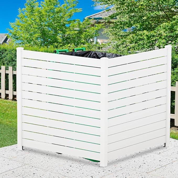 Kozyard Ground Mounting Kit for 2-Panel Privacy Screens – Perfect for Securing to Concrete – Helps Hide Clutter and Keep Your Outdoor Space Neat – Fits Both White & Black Panels Kozyard