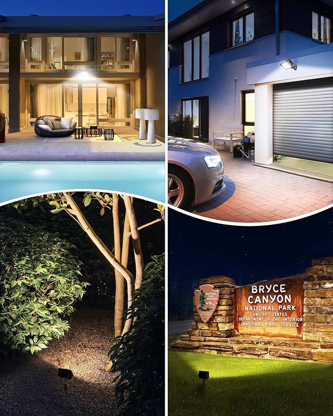 DEWENWILS 2-Pack 65W LED Flood Light Outdoor, 6670 LM Super Bright Security Lights Switch Controlled, IP65 Waterproof, 5000K Flood Lights Outdoor for Yard, Garage, Garden, UL Listed DEWENWILS