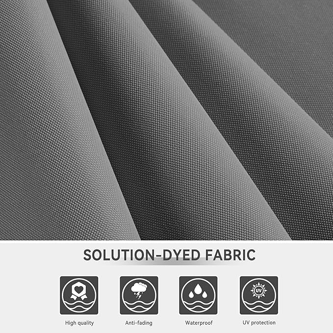 10 X 13 FT Cantilever Outdoor Patio Umbrella with Led Lights Large Heavy Duty 360° Rotation Double Top Offset Rectangular Umbrellas for Backyard Garden Pool Outside Deck, Grey MEVBC