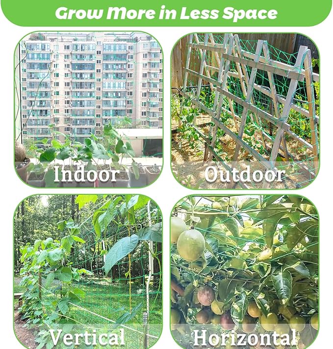 6.5x10FT Plant Trellis Netting,Garden Climbing Grow Net Heavy Duty Polyester Square Mesh Nets for Vining Plant,Tomato,Cucumber,Grape,Fruits,Vegetable Paradistar