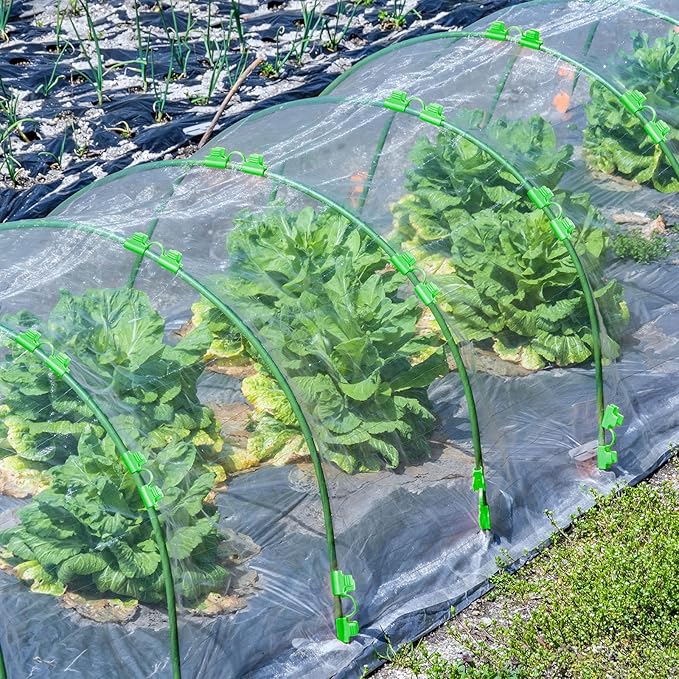 30 Pcs Garden Hoops for Raised Beds, 6mm Greenhouse Hoops Grow Tunnel Fiberglass Hoop House Kit, 6 Sets Plant Support Garden Stakes Hoops Frame for Netting Shade Cloth Row Cover Garden Supplies LifeisLuck