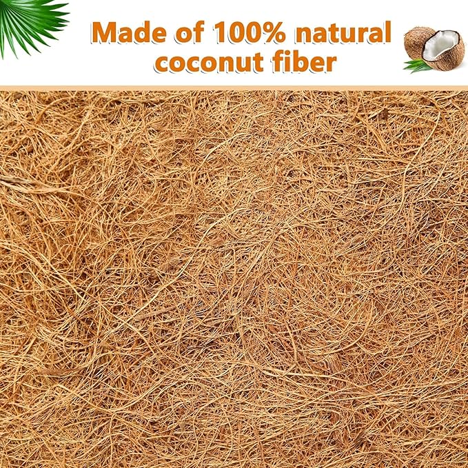 2pcs 48" Garden Coconut Planter Liners Preformed Window Box Liners Natural Trough Coco Liner Coir Mats (48 inch) boUod