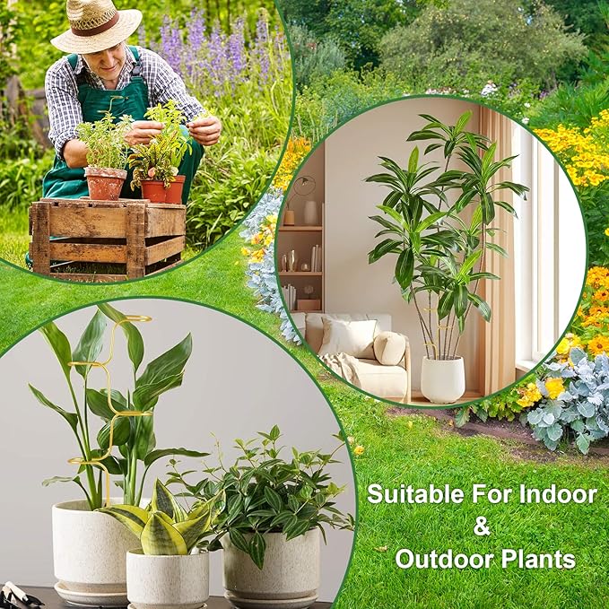 succulentlovers 4PCS Indoor Plant Support Stakes, 12.6 Inch Metal Monstera Plant Supports, Indoor Plant Trellis Plant Stem Holder Support for Indoors & Outdoor Garden Plants Stabilization and Supports succulentlovers