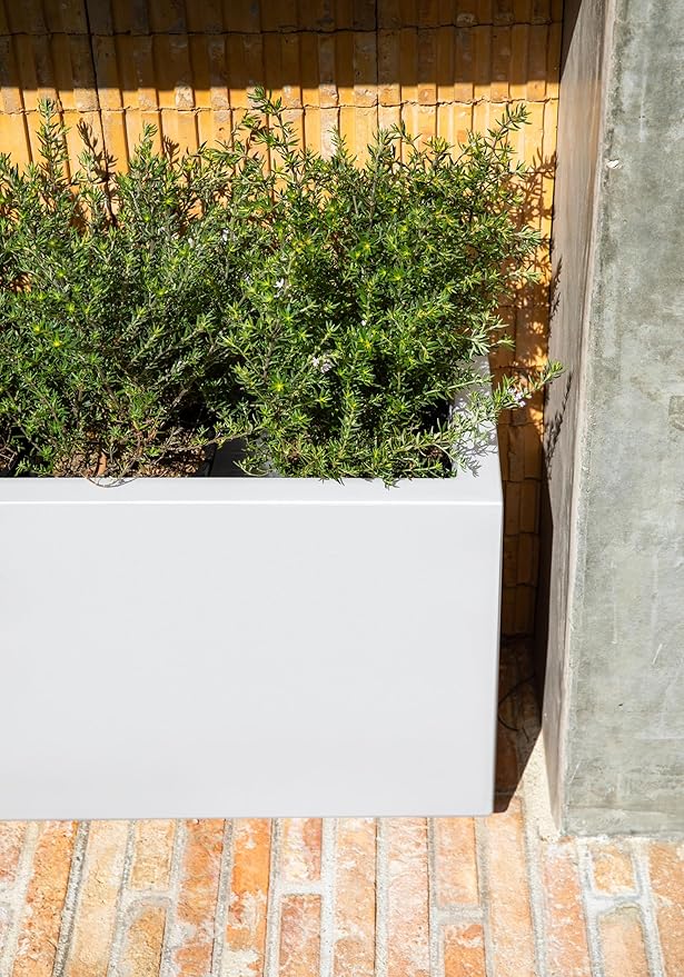 Veradek Block Series Long Box Planter - Large Rectangular Planter for Indoor or Outdoor Patio/Porch | Durable All-Weather Use with Drainage Holes | Modern Décor for Tall Plants, Flowers or Shrubs VeradekOutdoor