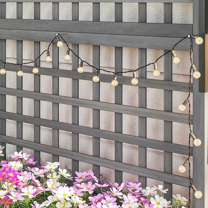 Outsunny Wood Planter with Trellis, Raised Garden Bed for Climbing Plants w/Drainage Holes and Roof, 35.5" x 17.75" x 72", Dark Gray Outsunny