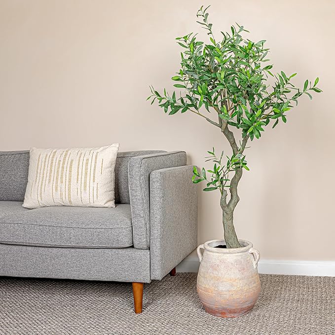 Creative Co-Op Whitewashed Terra-Cotta Urn, Beige CreativeCo-Op
