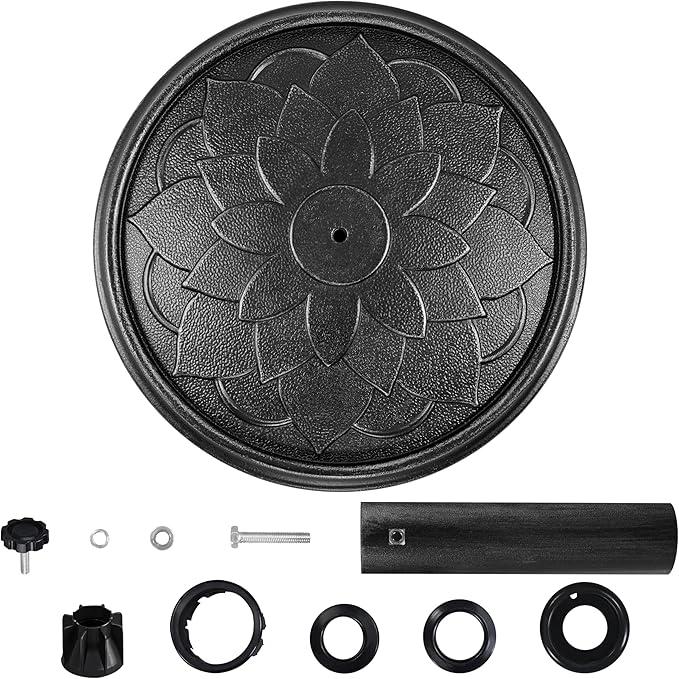 Yaheetech 18'' Umbrella Base 26.5lbs Heavy Duty Patio Umbrella Stand, Round Umbrella Base Stand, Resin Umbrella Holder for Outdoor, Garden, Yard, Black Yaheetech