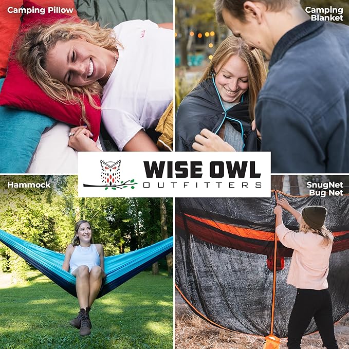 Wise Owl Outfitters Hammock Chair for Adults – Comfortable Portable Folding Rocking Camping Chair with Carry Bag – Great for Lawn, Campsite & Outdoors WiseOwlOutfitters