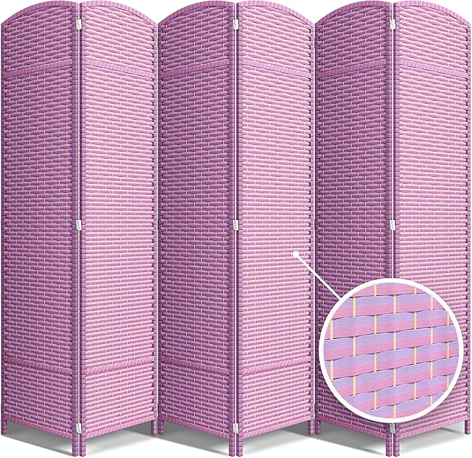 Sorbus 6-Panel Black Room Divider with Double Hinged Panels, 6 ft Tall Folding Privacy Screen Sorbus