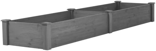 Over Ground 96x28x10 inch Raised Garden Bed, Large Wood Planter Box for Outdoor Herbs Vegetables Flowers, Tool-Free Quick Assembly Patio Yard Gardening Container, Durable Natural Cedar Frame Rootora