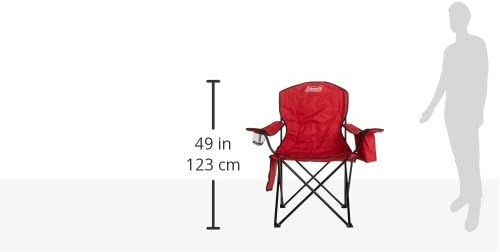 Coleman Portable Camping Chair with 4-Can Cooler, Cushioned Seat & Back with Side Pockets & Cup Holder, Carry Bag Included, Great for Camping, Tailgating, Firepits, Patio, & More Coleman