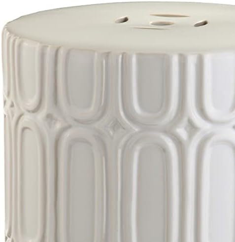 Safavieh Melody Glazed Ceramic Decorative Garden Stool, Cream SAFAVIEH