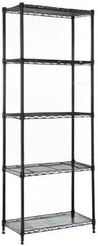 1250 lbs Storage Shelving Utility Shelving Unit 5-Tier Utility Shelving Unit Steel Organizer Wire Rack for Home,Kitchen,Office (13.7" D x 23.6" W x 62.4" H) MEIGAOPLASTICANDMETALHKCOLIMITED