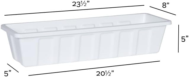 Novelty Poly-Pro Plastic Flower Box Planter, White, 24-Inch Novelty
