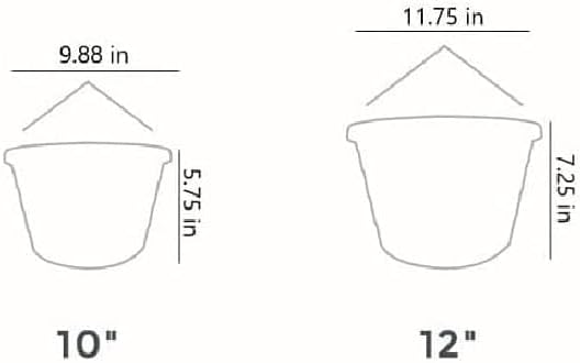 The HC Companies 12 Inch Euro Hanging Planters, Lightweight UV-Resistant Plastic Hanging Planters for Indoor & Outdoor Plants, 2-Pack Hanging Flower Pots for Garden, Patio & Home Decor, Clay TheHCCompanies
