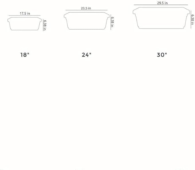 The HC Companies 30 Inch Venetian Rectangular Window Planter Box - Lightweight Plastic Indoor Outdoor Plant Pot with Drainage for Windowsill, Herbs, Flowers, Warm Gray (Pack of 5) TheHCCompanies