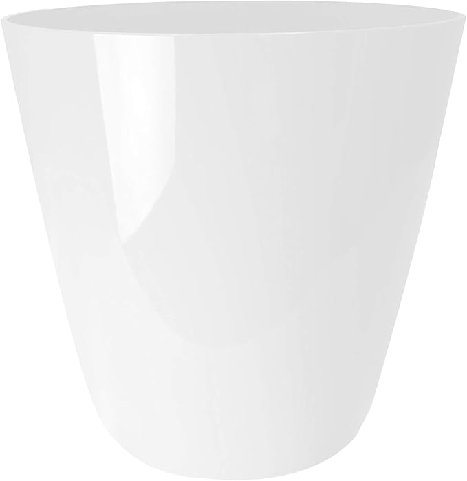 The HC Companies Aria Round Self-Watering Pot - Lightweight Plastic Planter for Herbs & More - Durable Plant Pots for Indoor Plants & Outdoor Plants (6" Glossy White, Pack of 1) TheHCCompanies