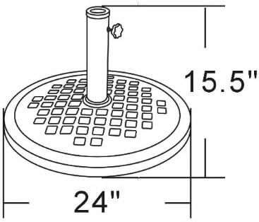 UBP24241-BR 24-Inch Cast Stone Umbrella Base, Made from Rust Free Composite Materials, Bronze Powder Coated Finish Rootora
