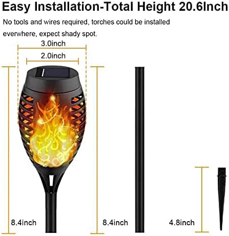 Kurifier Solar Lights Outdoor, 8Pack Solar Torch Light with Flickering Flame, Waterproof Solar Garden Light, Outdoor Solar Lights for Yard, Flame Torches for Outdoor Decorations Decor Yard Kurifier