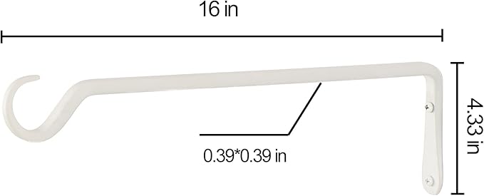 16" Plant Hangers 2-Pack - Heavy Duty Rust-Resistant Steel Hooks for Bird Feeders, Indoor/Outdoor Plants & Wall Decor, White YELOKIE