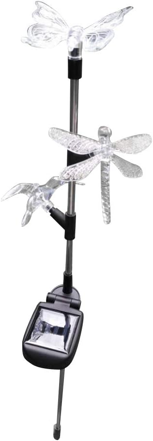 Solar Garden Stake Lights Hummingbird Butterfly and Dragonfly Multi-Color Changing Decorative Landscape Light for Garden Patio Lawn Yard Decorations OSALADI