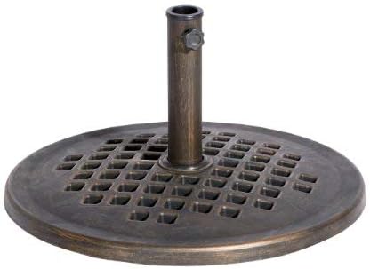 UBP24241-BR 24-Inch Cast Stone Umbrella Base, Made from Rust Free Composite Materials, Bronze Powder Coated Finish Rootora